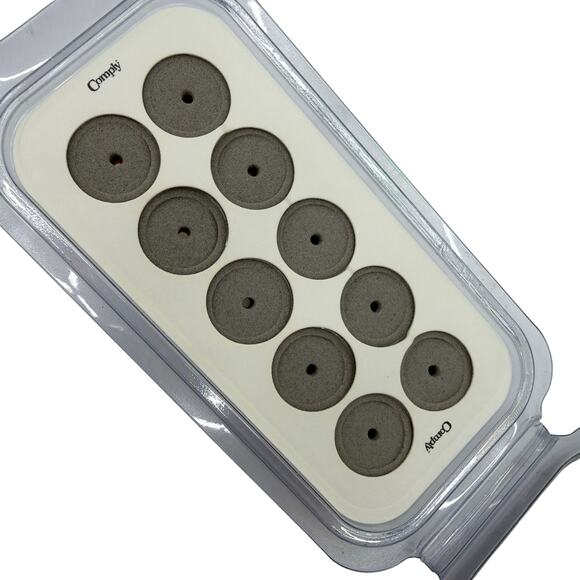 TV Ears Replacement Ear Tips 10-Pack Comply Foam Snap Tips Gray - Picture 3 of 3